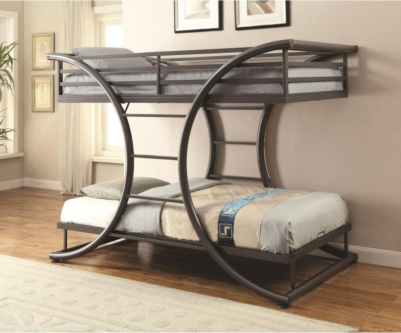 Двухъярусная кровать Gunmetal Full/Full Bunk Bed