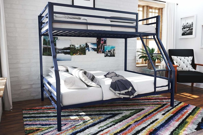 Двухъярусная кровать Gunmetal Full/Full Bunk Bed