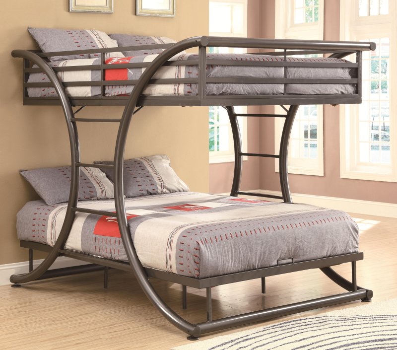 Двухъярусная кровать Gunmetal Full/Full Bunk Bed