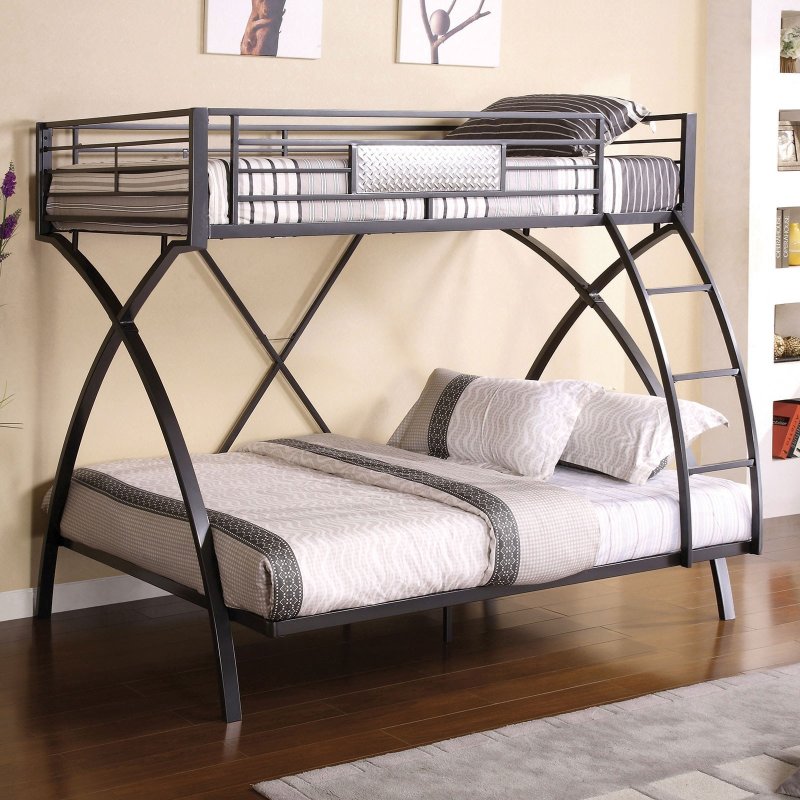 Двухъярусная кровать Gunmetal Full/Full Bunk Bed