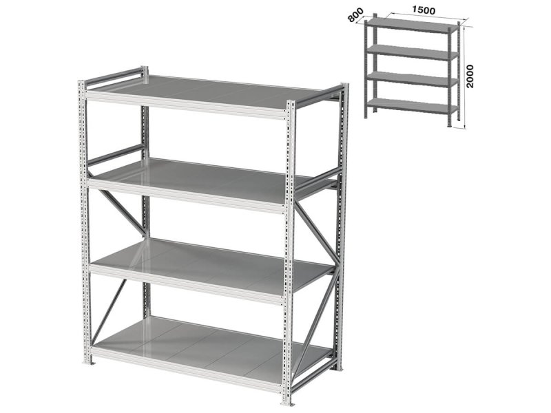Металлический стеллаж SBL 180kd/90x45/5 RAL 7016