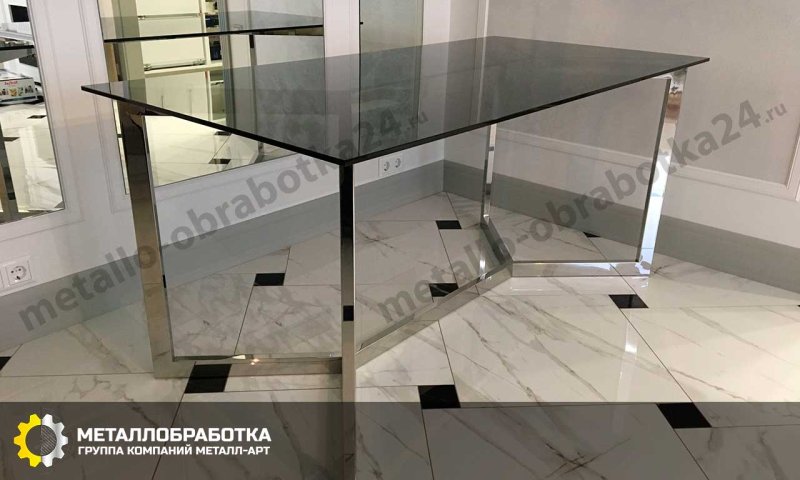Столы из нержавейки и стекла