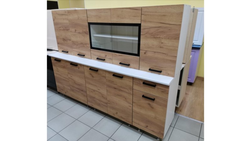 Кухня Рио ЛДСП 2,0м (белый/дуб крафт)