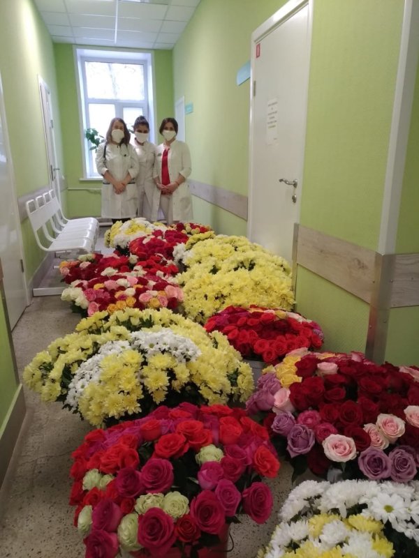 Букет цветов в больнице