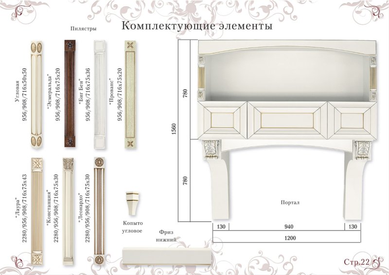 Пилястры мебельные Ставрос