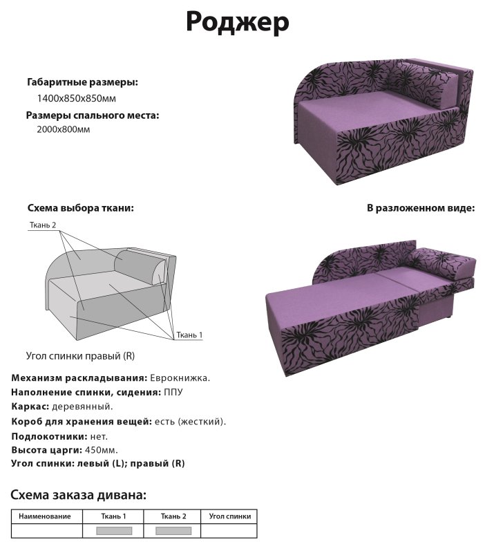 Названия мягкой мебели