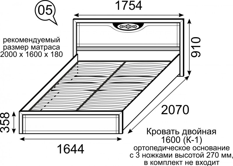 Схема сборки кровати Саломея 2 с ящиками