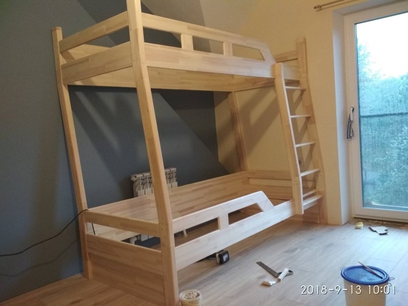 Двухъярусная кровать из брусков