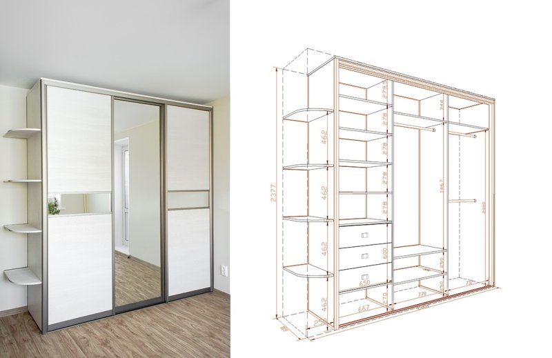 Шкаф купе 1800х2600х600 Браво