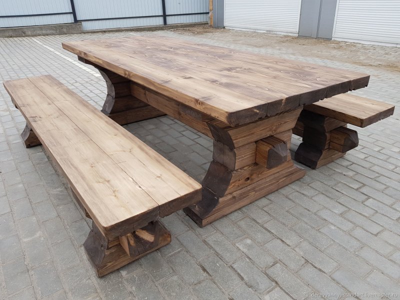 Столы и лавки из бруса