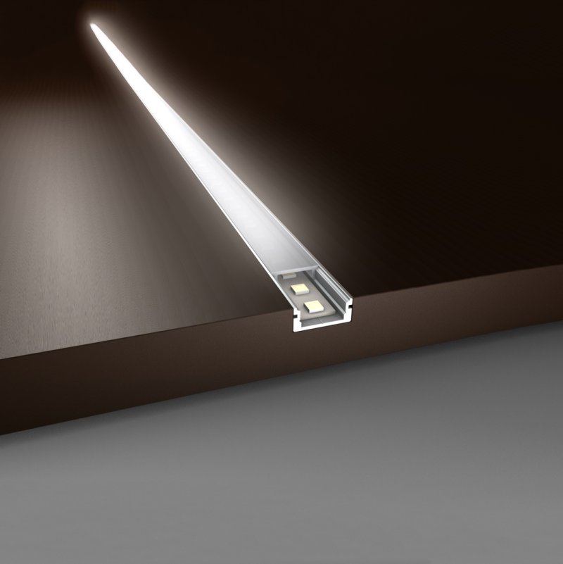 Профиль 2206 для led подсветки врезной l 3000 мм отделка алюминий