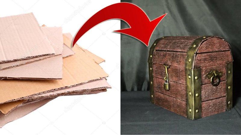 Сундук из картона своими руками