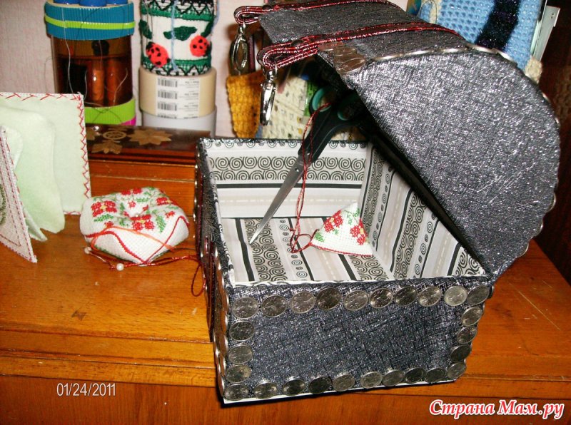 Сундучки из картона декор