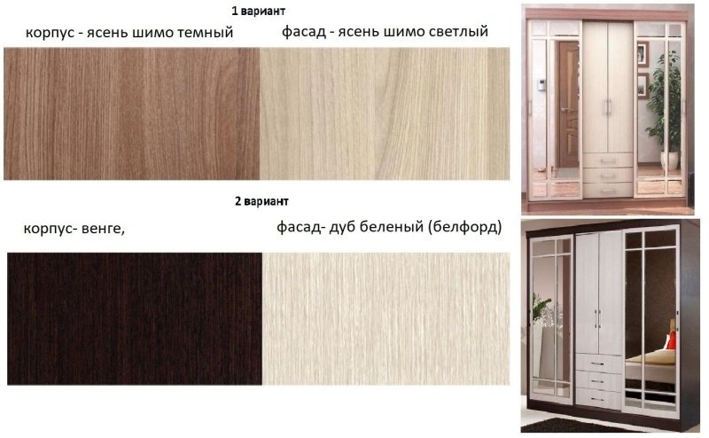 Расцветки шпона для мебели