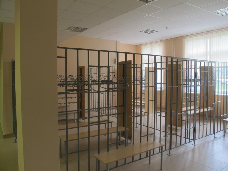 Ограждение раздевалки в школе